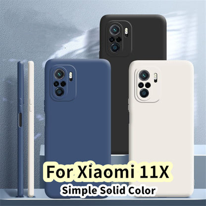 For Xiaomi 11X Cover Drop and wear resistant Silicone Full Case Classic Simple Solid Color Phone Case Cover