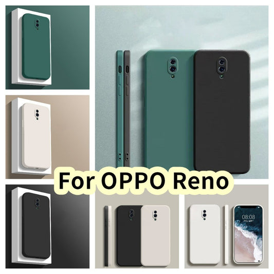 For OPPO Reno Cover Drop and wear resistant Silicone Full Case Classic Simple Solid Color Phone Case Cover
