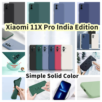 For Xiaomi 11X Pro India Edition Cover Drop and wear resistant Silicone Full Case Classic Simple Solid Color Phone Case Cover