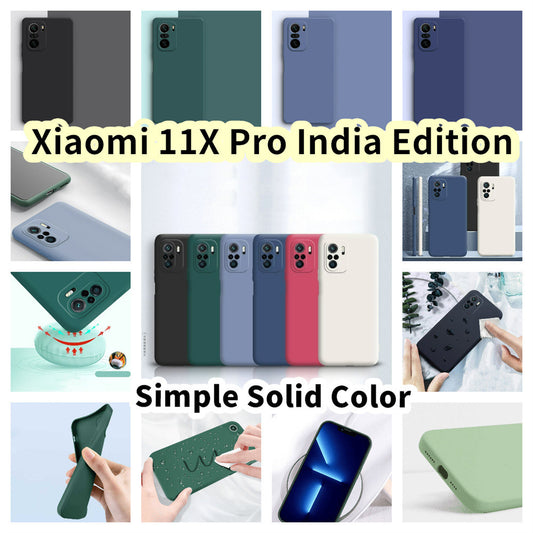 For Xiaomi 11X Pro India Edition Cover Drop and wear resistant Silicone Full Case Classic Simple Solid Color Phone Case Cover