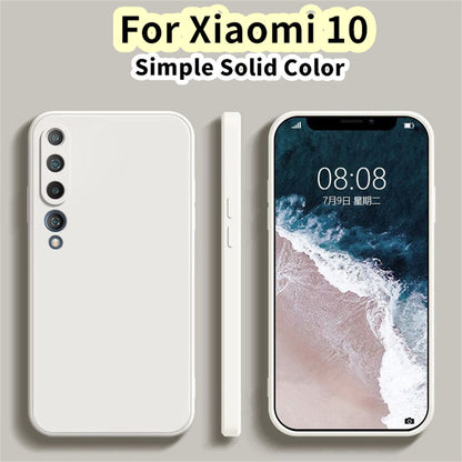 For Xiaomi 10 Cover Drop and wear resistant Silicone Full Case Classic Simple Solid Color Phone Case Cover