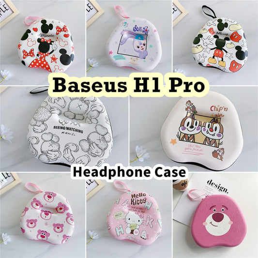 For Baseus H1 Pro Headphone Case Cartoon Creative Patterns Headset Earpads Storage Bag Casing Box