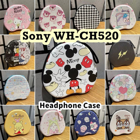 For Sony WH-CH520 Headphone Case Cartoon Creative Patterns Headset Earpads Storage Bag Casing Box
