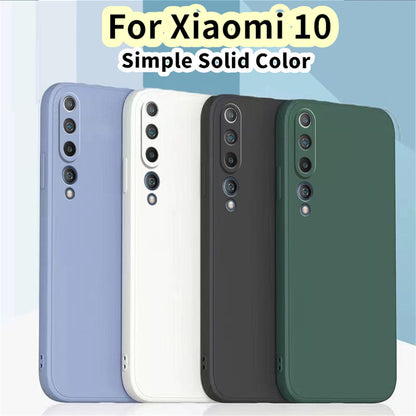 For Xiaomi 10 Cover Drop and wear resistant Silicone Full Case Classic Simple Solid Color Phone Case Cover