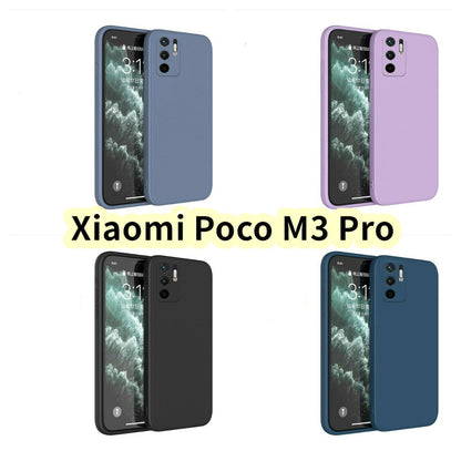 For Xiaomi Poco M3 Pro Cover Drop and wear resistant Silicone Full Case Classic Simple Solid Color Phone Case Cover
