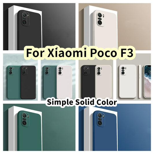 For Xiaomi Poco F3 Cover Drop and wear resistant Silicone Full Case Classic Simple Solid Color Phone Case Cover