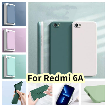 For Redmi 6A Cover Drop and wear resistant Silicone Full Case Classic Simple Solid Color Phone Case Cover