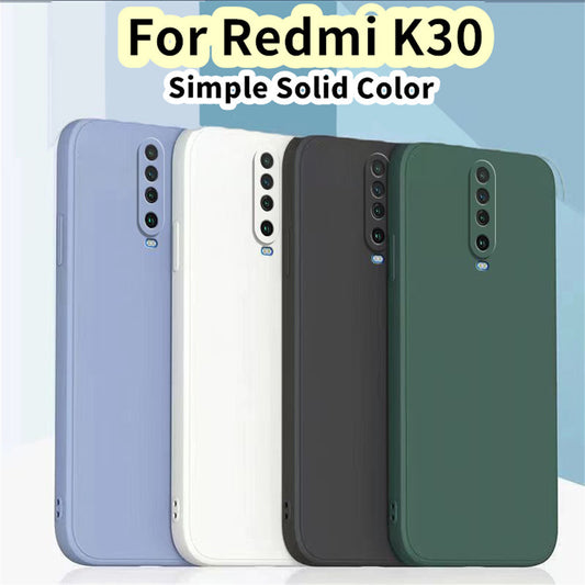 For Redmi K30 Cover Drop and wear resistant Silicone Full Case Classic Simple Solid Color Phone Case Cover