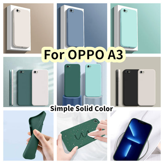 For OPPO A3 Cover Drop and wear resistant Silicone Full Case Classic Simple Solid Color Phone Case Cover