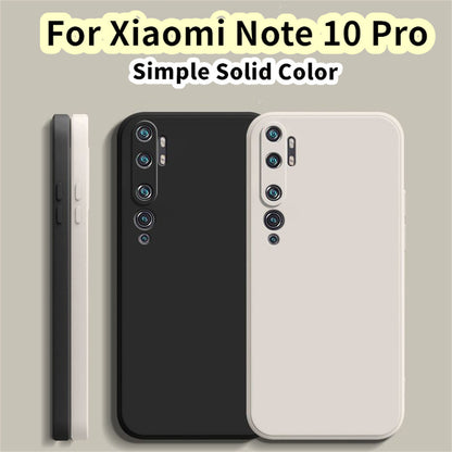For Xiaomi Note 10 Pro Cover Drop and wear resistant Silicone Full Case Classic Simple Solid Color Phone Case Cover