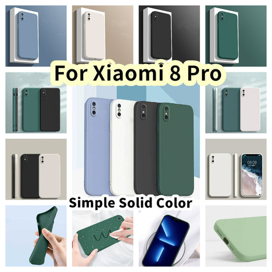 For Xiaomi 8 Pro Cover Drop and wear resistant Silicone Full Case Classic Simple Solid Color Phone Case Cover