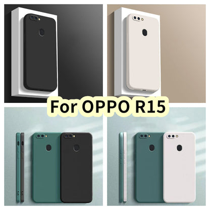 For OPPO R15 Cover Drop and wear resistant Silicone Full Case Classic Simple Solid Color Phone Case Cover