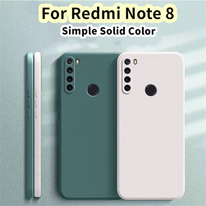 For Redmi Note 8 Cover Drop and wear resistant Silicone Full Case Classic Simple Solid Color Phone Case Cover