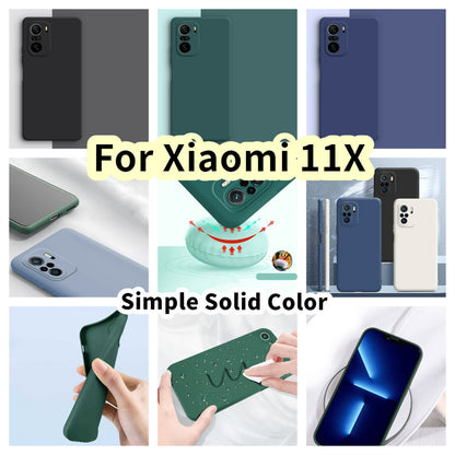 For Xiaomi 11X Cover Drop and wear resistant Silicone Full Case Classic Simple Solid Color Phone Case Cover