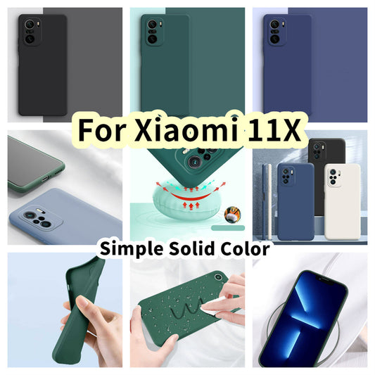 For Xiaomi 11X Cover Drop and wear resistant Silicone Full Case Classic Simple Solid Color Phone Case Cover