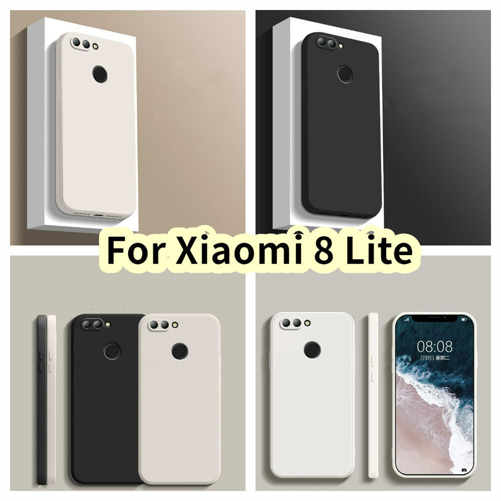 For Xiaomi 8 Lite Cover Drop and wear resistant Silicone Full Case Classic Simple Solid Color Phone Case Cover