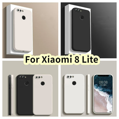 For Xiaomi 8 Lite Cover Drop and wear resistant Silicone Full Case Classic Simple Solid Color Phone Case Cover
