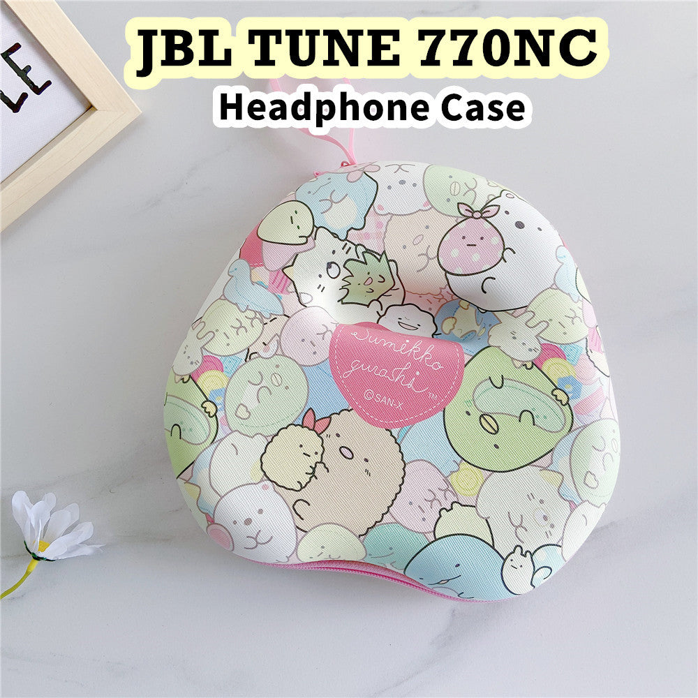 For JBL TUNE 770NC Headphone Case Cartoon Creative Patterns Headset Earpads Storage Bag Casing Box