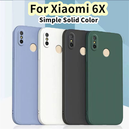 For Xiaomi 6X Cover Drop and wear resistant Silicone Full Case Classic Simple Solid Color Phone Case Cover