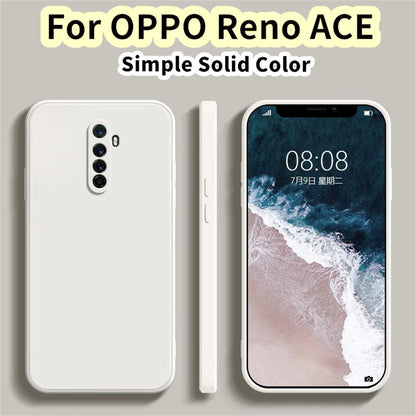 For OPPO Reno ACE Cover Drop and wear resistant Silicone Full Case Classic Simple Solid Color Phone Case Cover