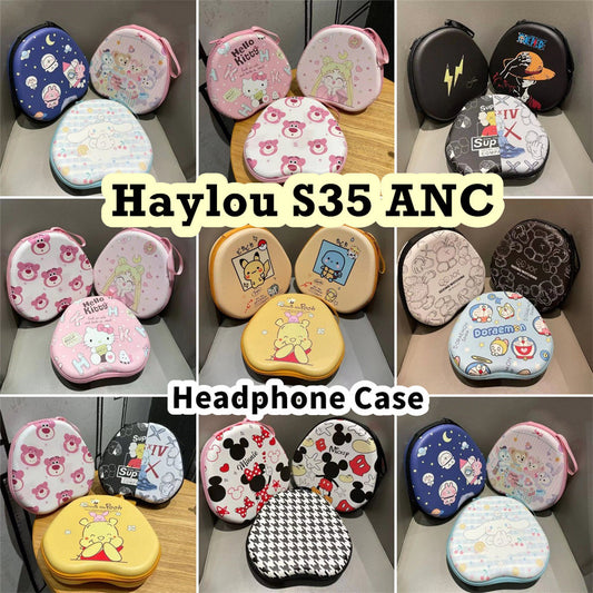 For Haylou S35 ANC Headphone Case Cartoon Creative Patterns Headset Earpads Storage Bag Casing Box