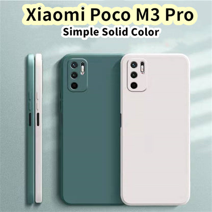 For Xiaomi Poco M3 Pro Cover Drop and wear resistant Silicone Full Case Classic Simple Solid Color Phone Case Cover