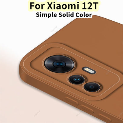 For Xiaomi 12T Cover Drop and wear resistant Silicone Full Case Classic Simple Solid Color Phone Case Cover