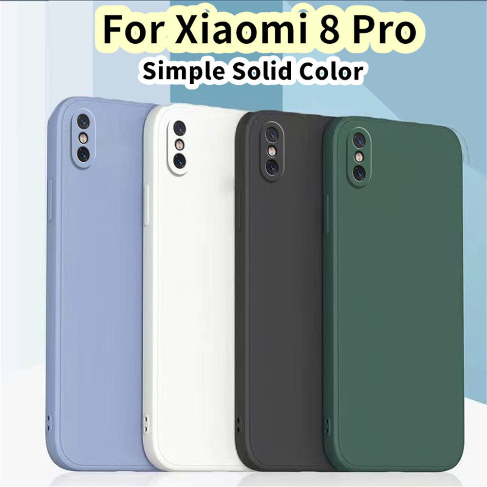 For Xiaomi 8 Pro Cover Drop and wear resistant Silicone Full Case Classic Simple Solid Color Phone Case Cover