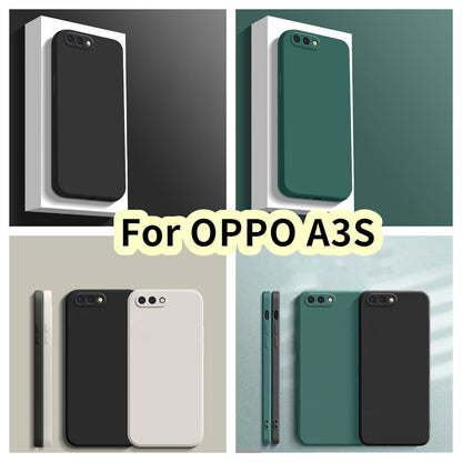 For OPPO A3S Cover Drop and wear resistant Silicone Full Case Classic Simple Solid Color Phone Case Cover