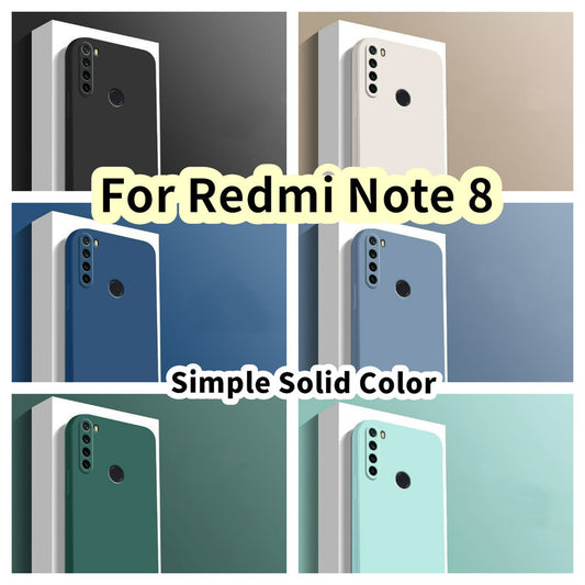 For Redmi Note 8 Cover Drop and wear resistant Silicone Full Case Classic Simple Solid Color Phone Case Cover