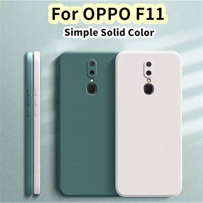 For OPPO F11 Cover Drop and wear resistant Silicone Full Case Classic Simple Solid Color Phone Case Cover
