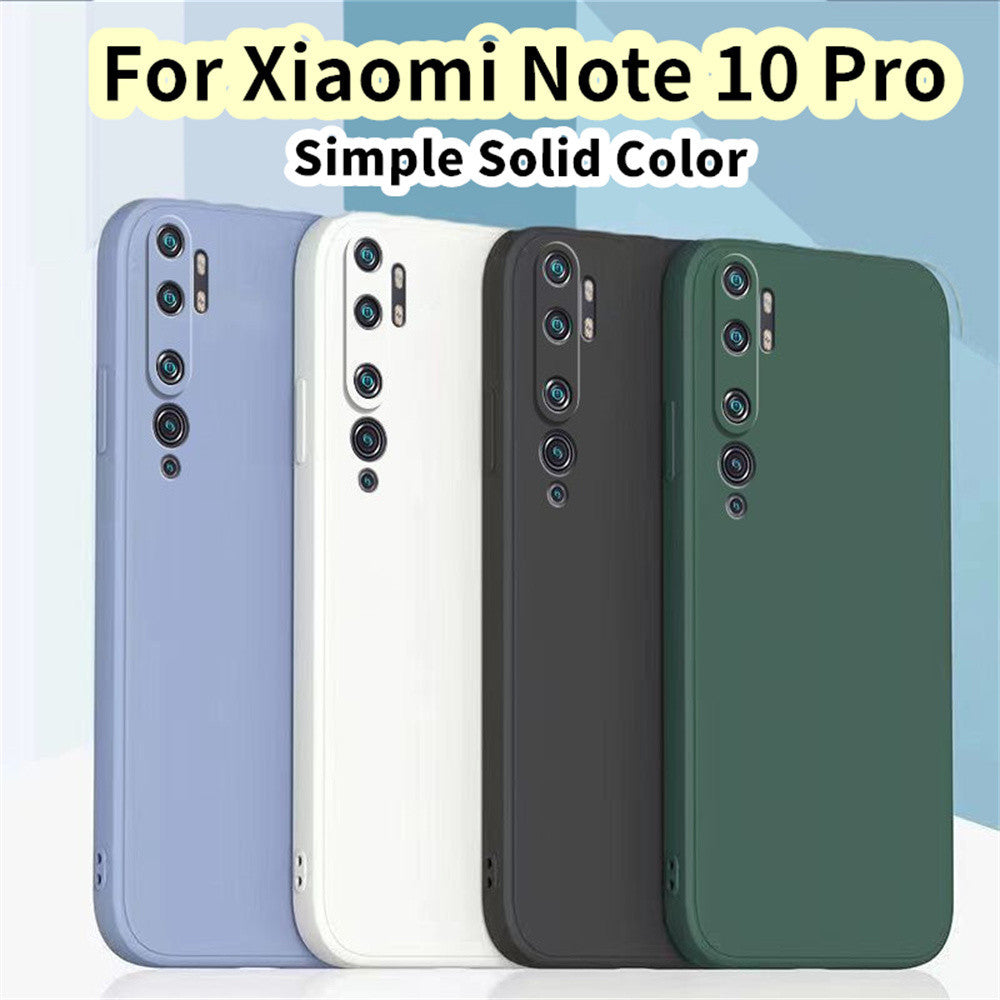 For Xiaomi Note 10 Pro Cover Drop and wear resistant Silicone Full Case Classic Simple Solid Color Phone Case Cover