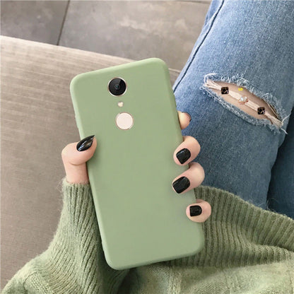 For Redmi 5 Plus Cover Drop and wear resistant Silicone Full Case Classic Simple Solid Color Phone Case Cover