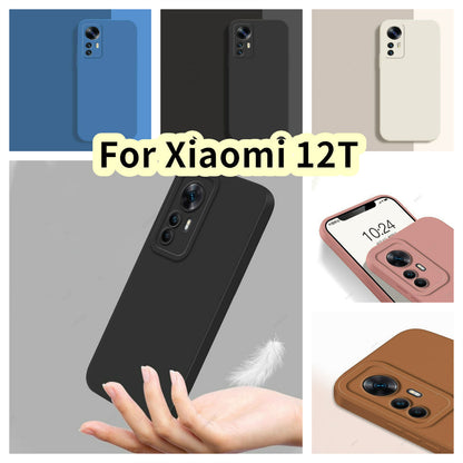 For Xiaomi 12T Cover Drop and wear resistant Silicone Full Case Classic Simple Solid Color Phone Case Cover