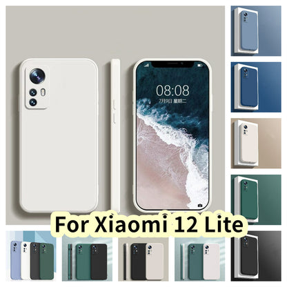 For Xiaomi 12 Cover Drop and wear resistant Silicone Full Case Classic Simple Solid Color Phone Case Cover