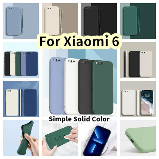For Xiaomi 6 Cover Drop and wear resistant Silicone Full Case Classic Simple Solid Color Phone Case Cover