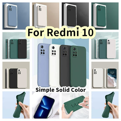 For Redmi 10 Cover Drop and wear resistant Silicone Full Case Classic Simple Solid Color Phone Case Cover