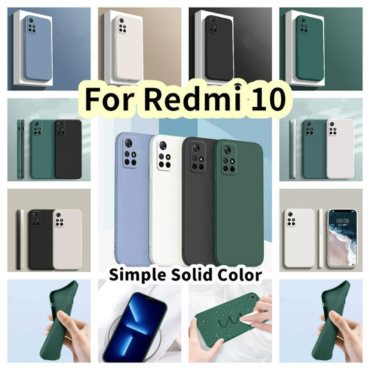 For Redmi 10 Cover Drop and wear resistant Silicone Full Case Classic Simple Solid Color Phone Case Cover