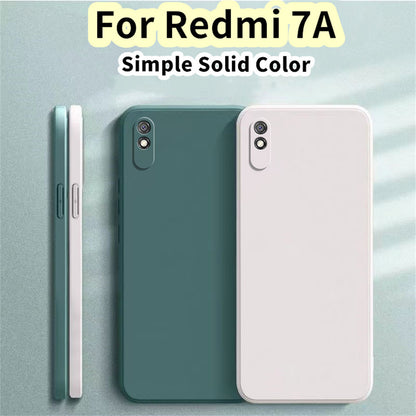 For Redmi 7A Cover Drop and wear resistant Silicone Full Case Classic Simple Solid Color Phone Case Cover