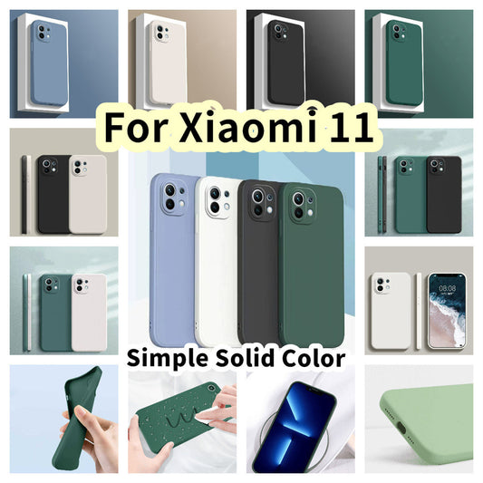 For Xiaomi 11 Cover Drop and wear resistant Silicone Full Case Classic Simple Solid Color Phone Case Cover