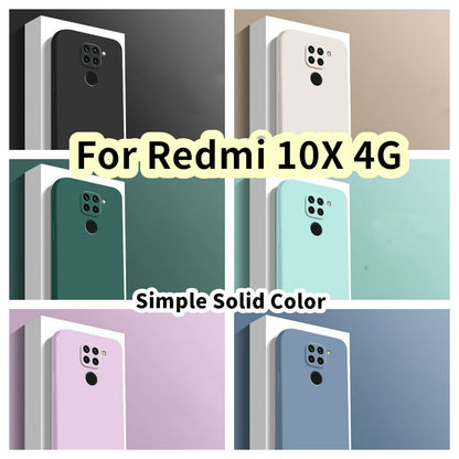 For Redmi 10X 4G Cover Drop and wear resistant Silicone Full Case Classic Simple Solid Color Phone Case Cover