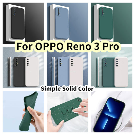 For OPPO Reno 3 Pro Cover Drop and wear resistant Silicone Full Case Classic Simple Solid Color Phone Case Cover