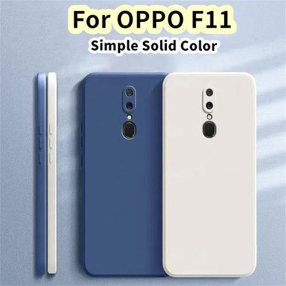 For OPPO F11 Cover Drop and wear resistant Silicone Full Case Classic Simple Solid Color Phone Case Cover