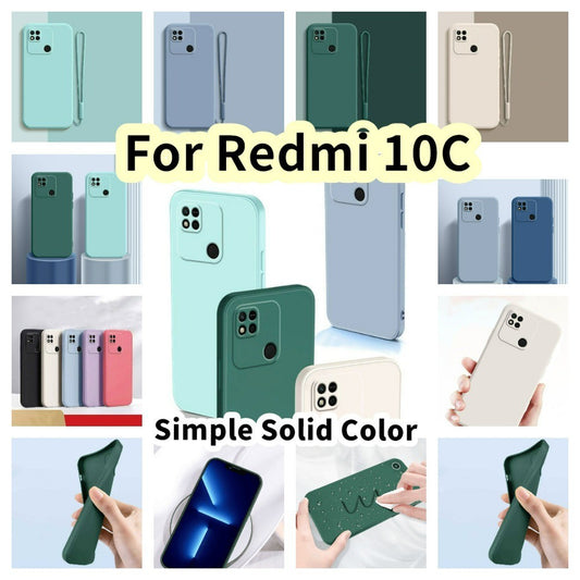 For Redmi 10C Cover Drop and wear resistant Silicone Full Case Classic Simple Solid Color Phone Case Cover