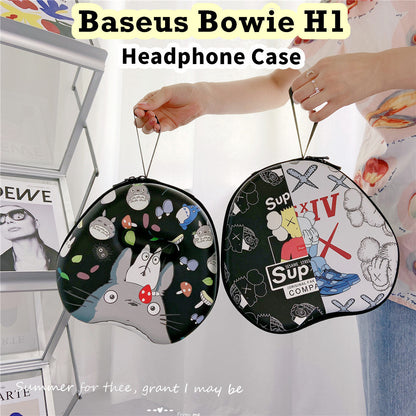 For Baseus Bowie H1 Headphone Case Cartoon Creative Patterns Headset Earpads Storage Bag Casing Box
