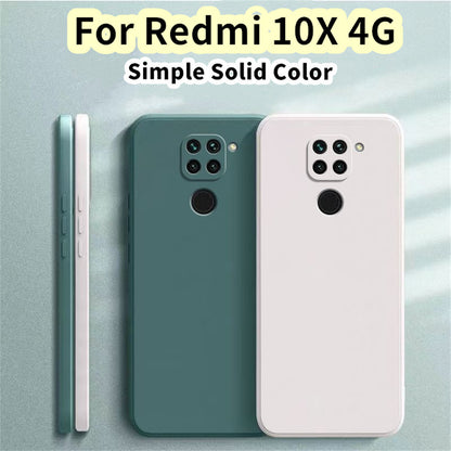 For Redmi 10X 4G Cover Drop and wear resistant Silicone Full Case Classic Simple Solid Color Phone Case Cover