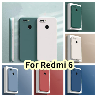 For Redmi 6 Cover Drop and wear resistant Silicone Full Case Classic Simple Solid Color Phone Case Cover