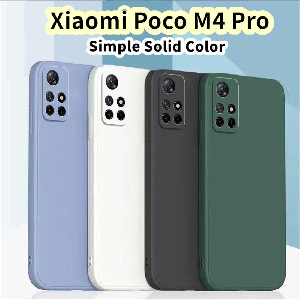 For Xiaomi Poco M4 Pro Cover Drop and wear resistant Silicone Full Case Classic Simple Solid Color Phone Case Cover