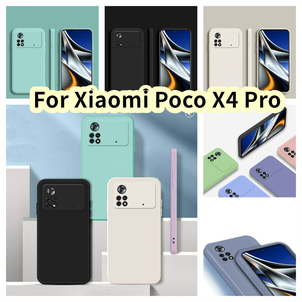 For Xiaomi Poco X4 Pro Cover Drop and wear resistant Silicone Full Case Classic Simple Solid Color Phone Case Cover