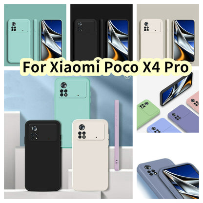 For Xiaomi Poco X4 Pro Cover Drop and wear resistant Silicone Full Case Classic Simple Solid Color Phone Case Cover